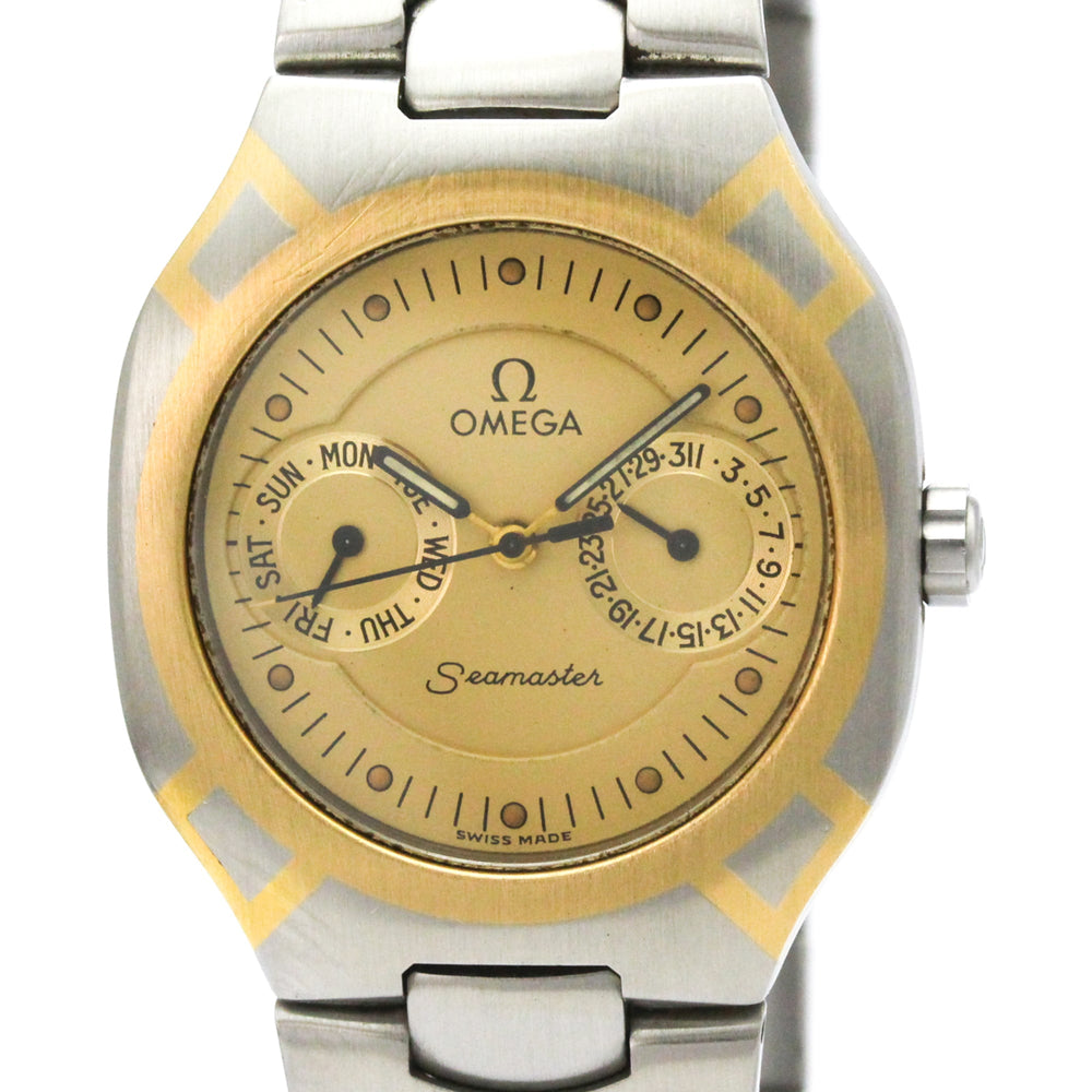 OMEGA Seamaster Polaris Day Date 18K Gold Steel Watch 396.1022 Polished — Very Good