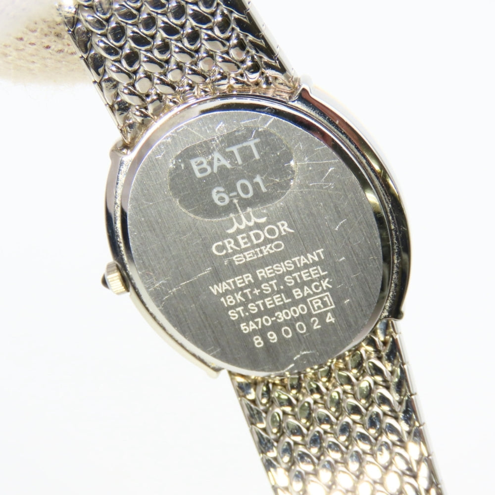 Seiko Credor 5A70-3000 SS K18YG Diamond Shell Women's Watch SEIKO — Good