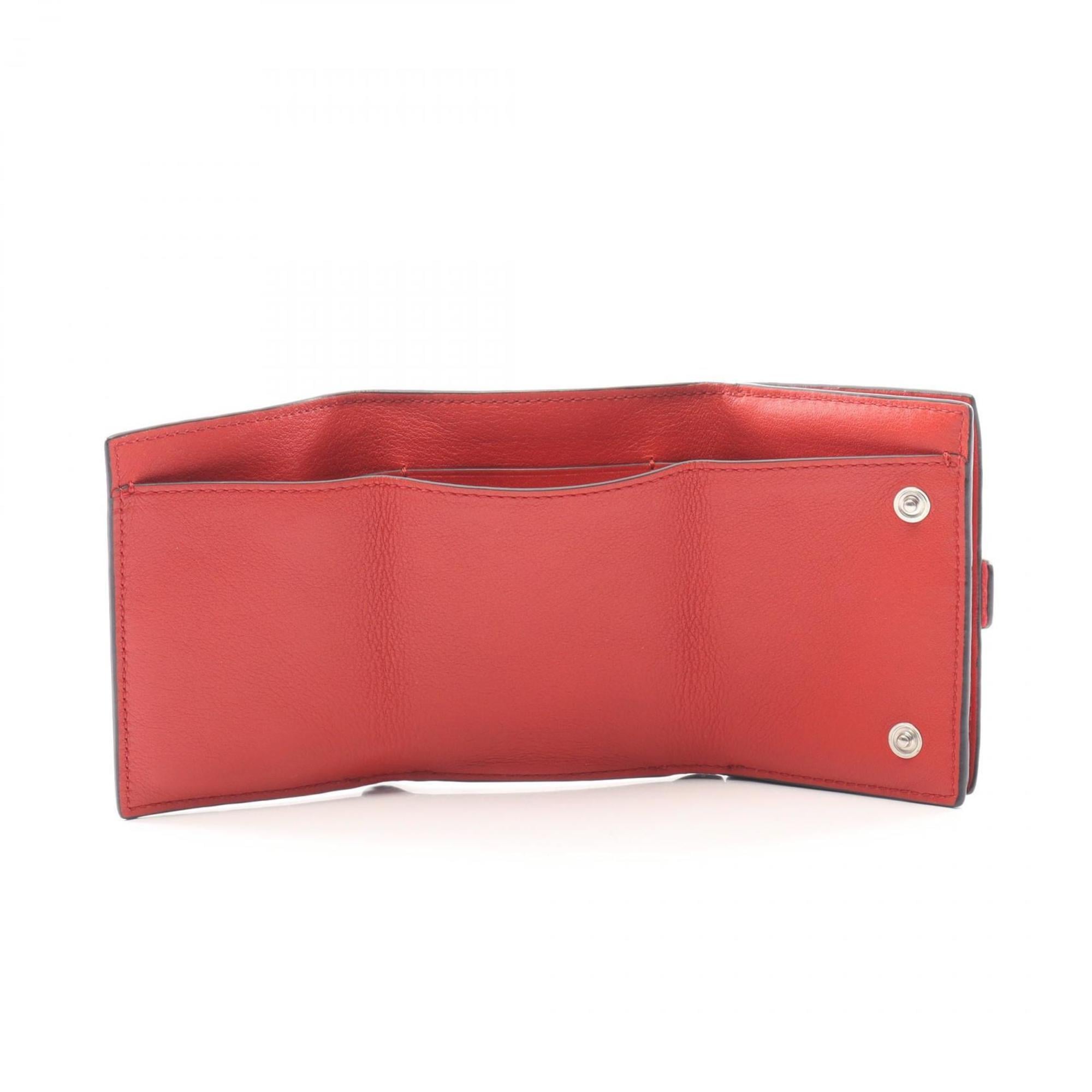 LOEWE Trifold Wallet, Leather, Women's, Pink and Brown