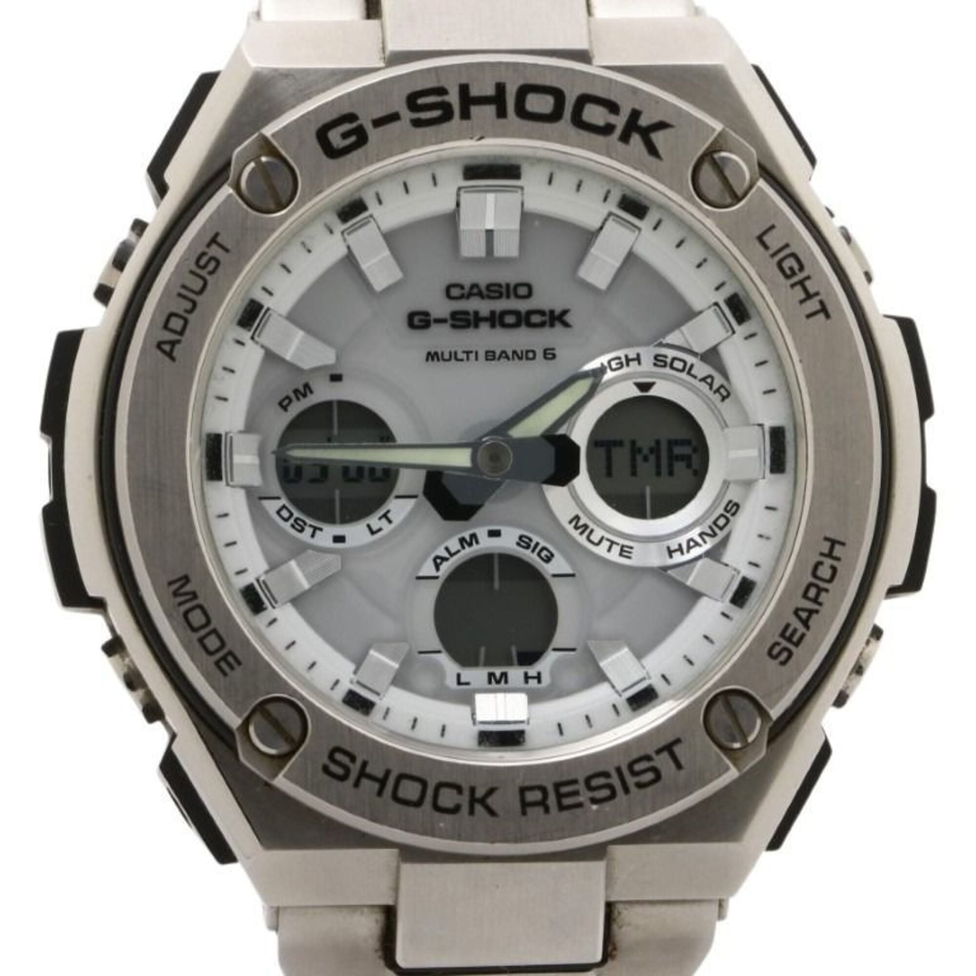 CASIO G-SHOCK G-STEEL GST-W100 Series GST-W110D-7AJF White Silver Resin/Stainless Steel Men's Watch — Good
