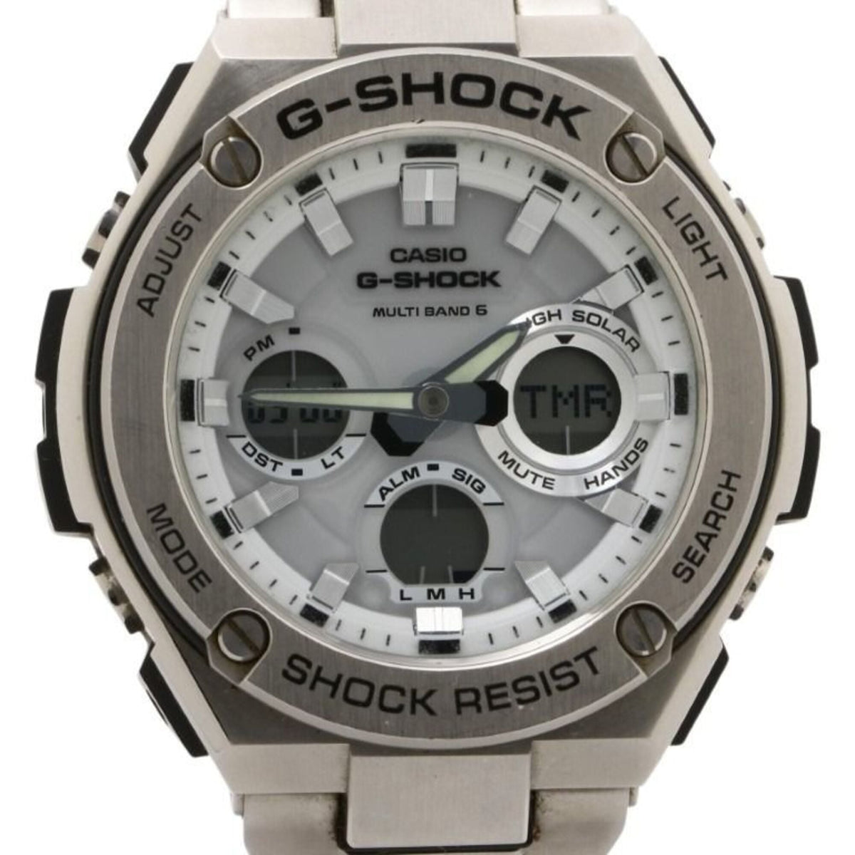 CASIO G-SHOCK G-STEEL GST-W100 Series GST-W110D-7AJF White Silver Resin/Stainless Steel Men's Watch — Good