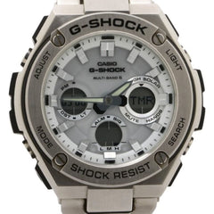 CASIO G-SHOCK G-STEEL GST-W100 Series GST-W110D-7AJF White Silver Resin/Stainless Steel Men's Watch — Good