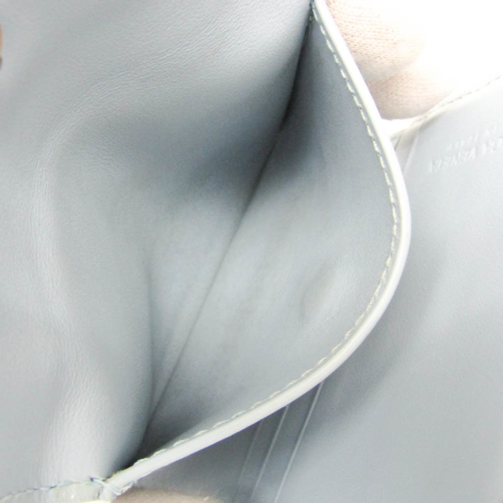 Bottega Veneta CASSETTE Men,Women Leather Middle Wallet (tri-fold) Light Blue