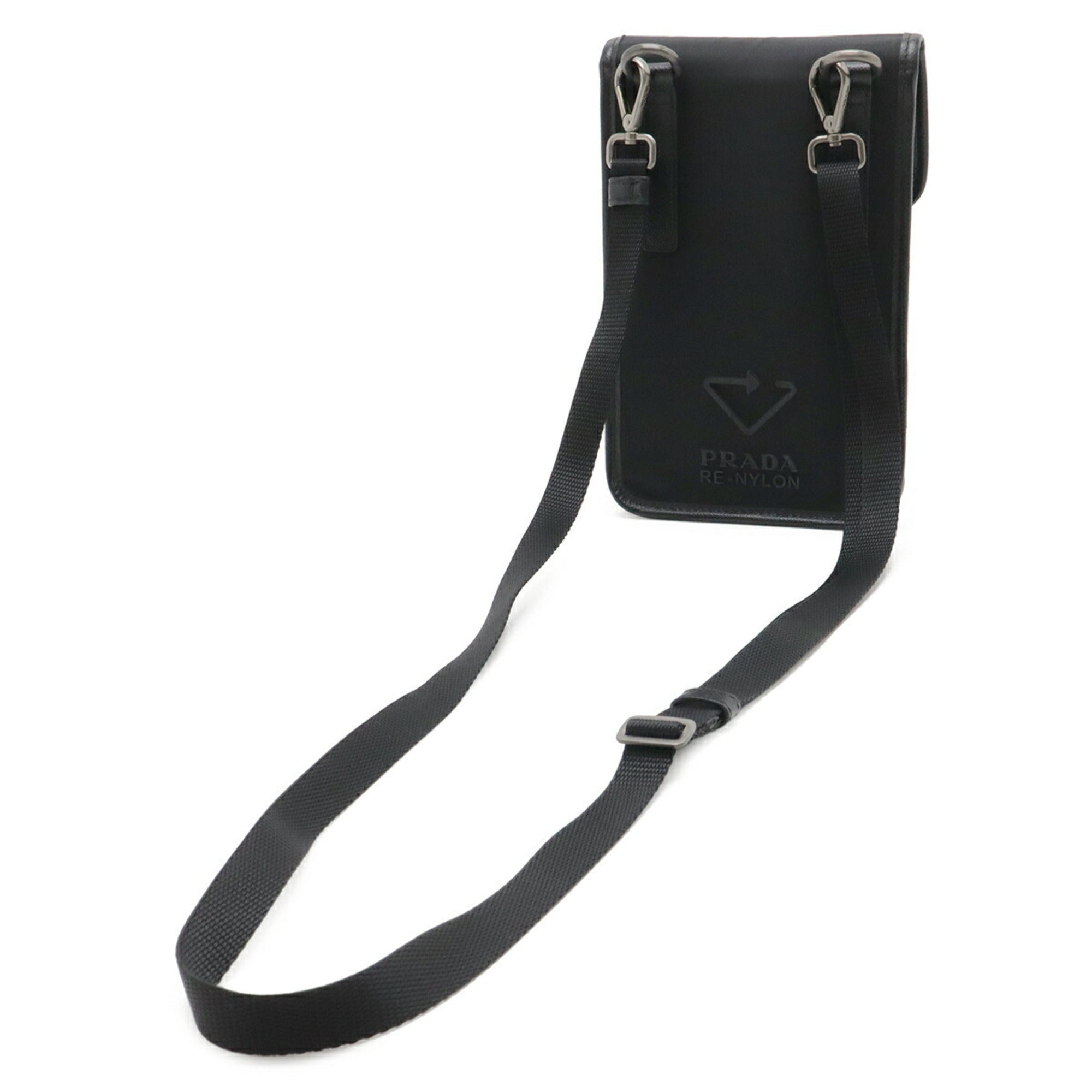 PRADA Triangle Smartphone Case, Shoulder Bag, Handbag, Pouch, Nylon, NERO Black, 2ZH109 — Like New