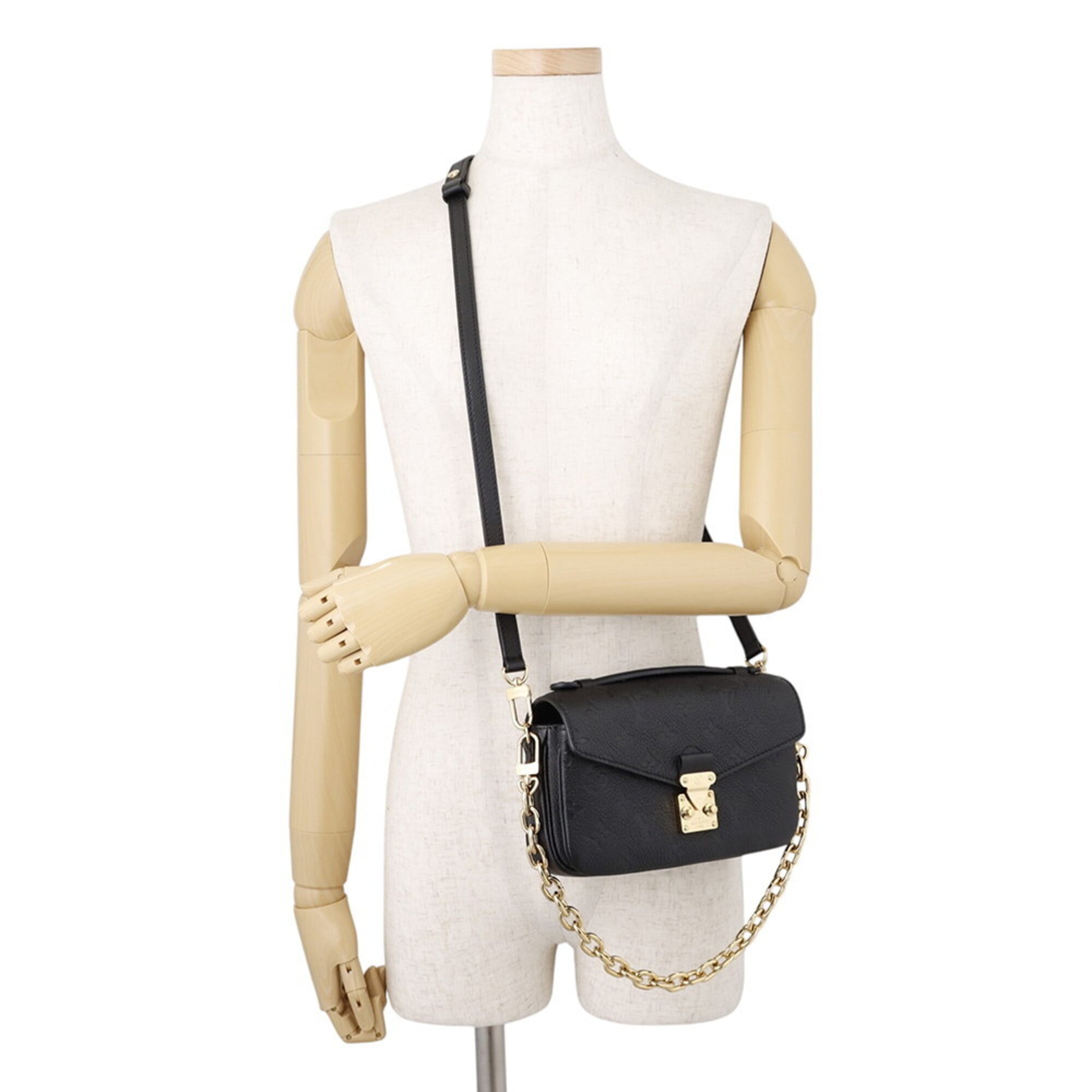 Louis Vuitton Monogram Empreinte Pochette Métis EW M46595 2-way Shoulder Bag, Black. Handbag for Women. LOUIS VUITTON — Like New