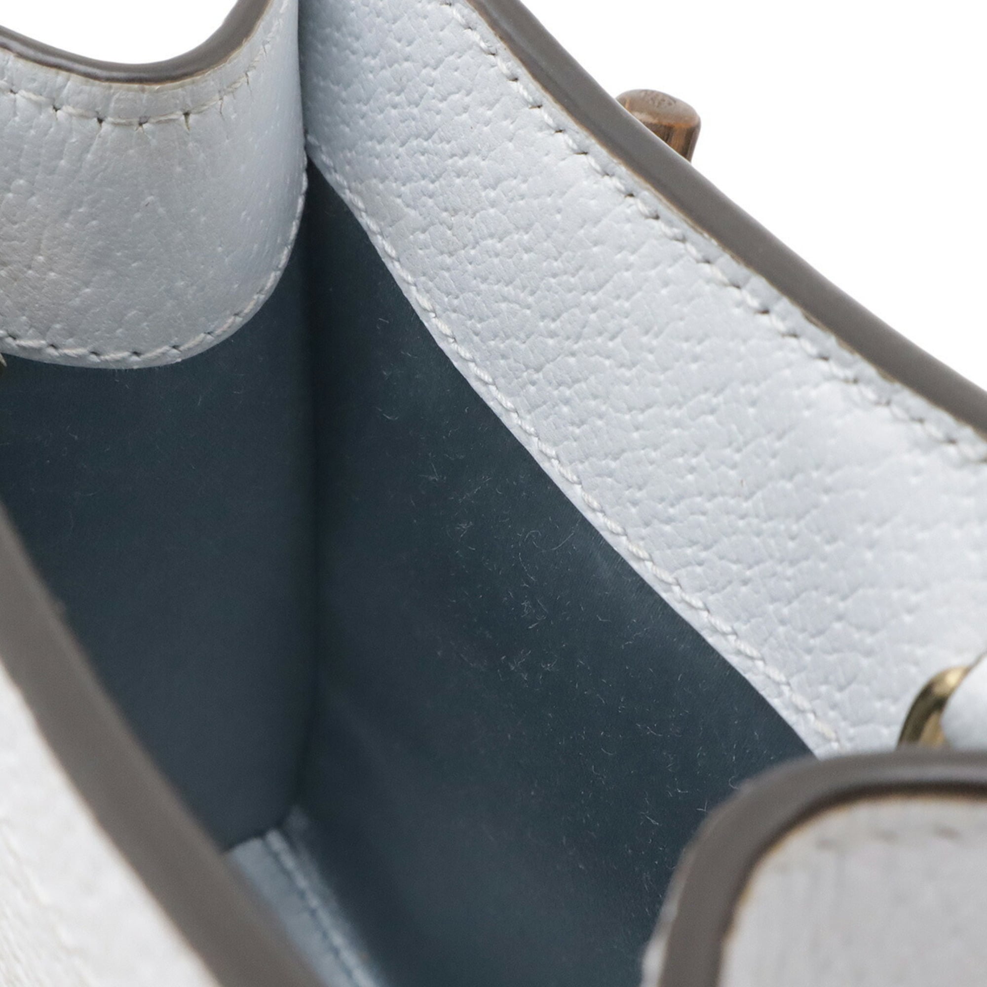 GUCCI Diana Nano Handbag Chain Shoulder Bag Leather Pale Blue 760251 — Like New