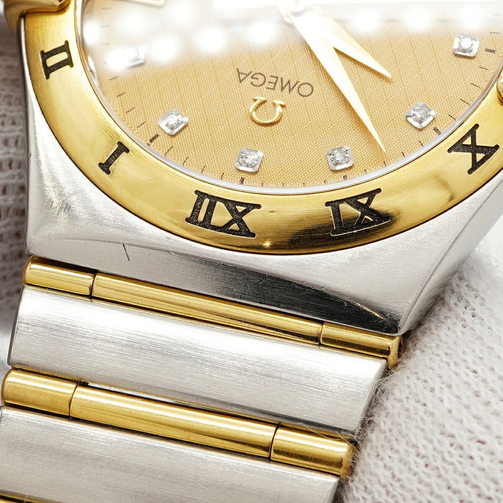 Omega Constellation Two-Tone Diamond 1202.15 Gold Dial Men's Watch — Good