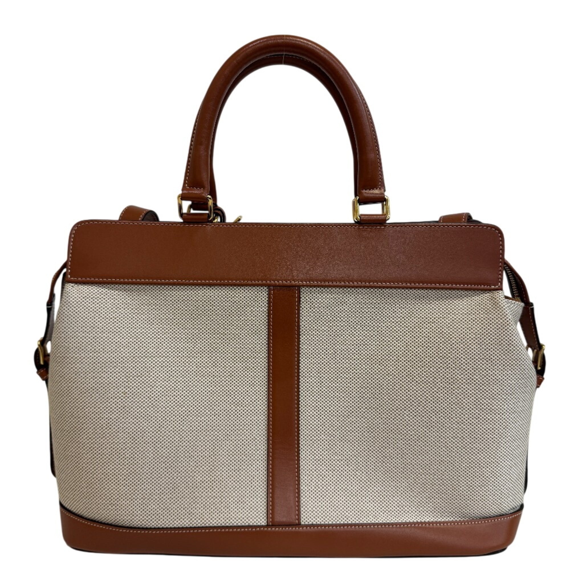 CELINE Cabas de France 2-way Handbag/Shoulder Bag with Leather Trim, Beige — New - Store Return