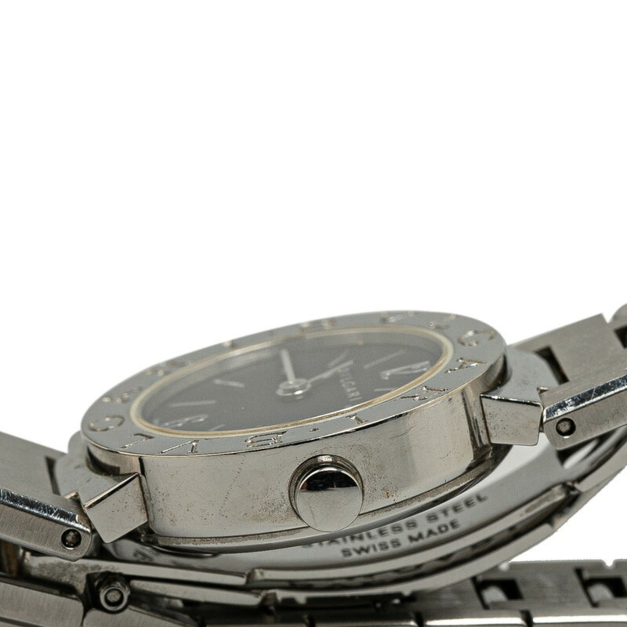 BVLGARI Watch BB23SS Quartz Black Dial Stainless Steel Women's — Good