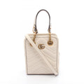 Gucci GG Marmont Handbag, Leather, Women's, White, 696123