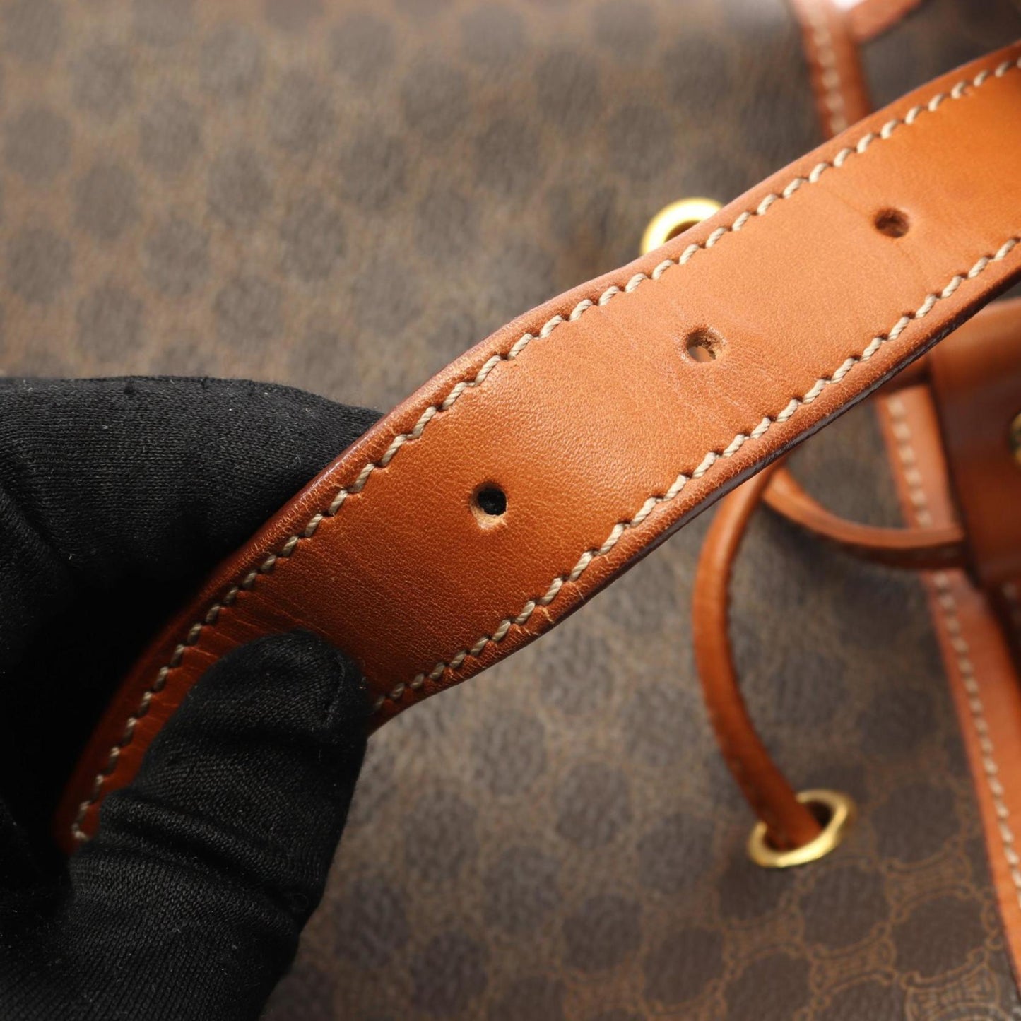 Celine Macadam Backpack, Coated Canvas and Leather, Women's, Brown