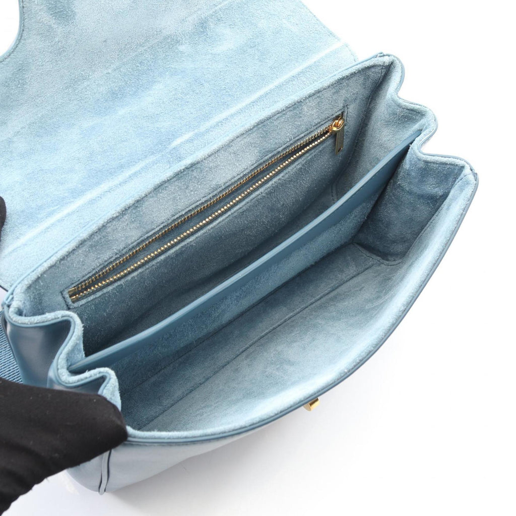 Celine Teen Soft 16 Shoulder Bag, Leather, Women's, Blue, 196853