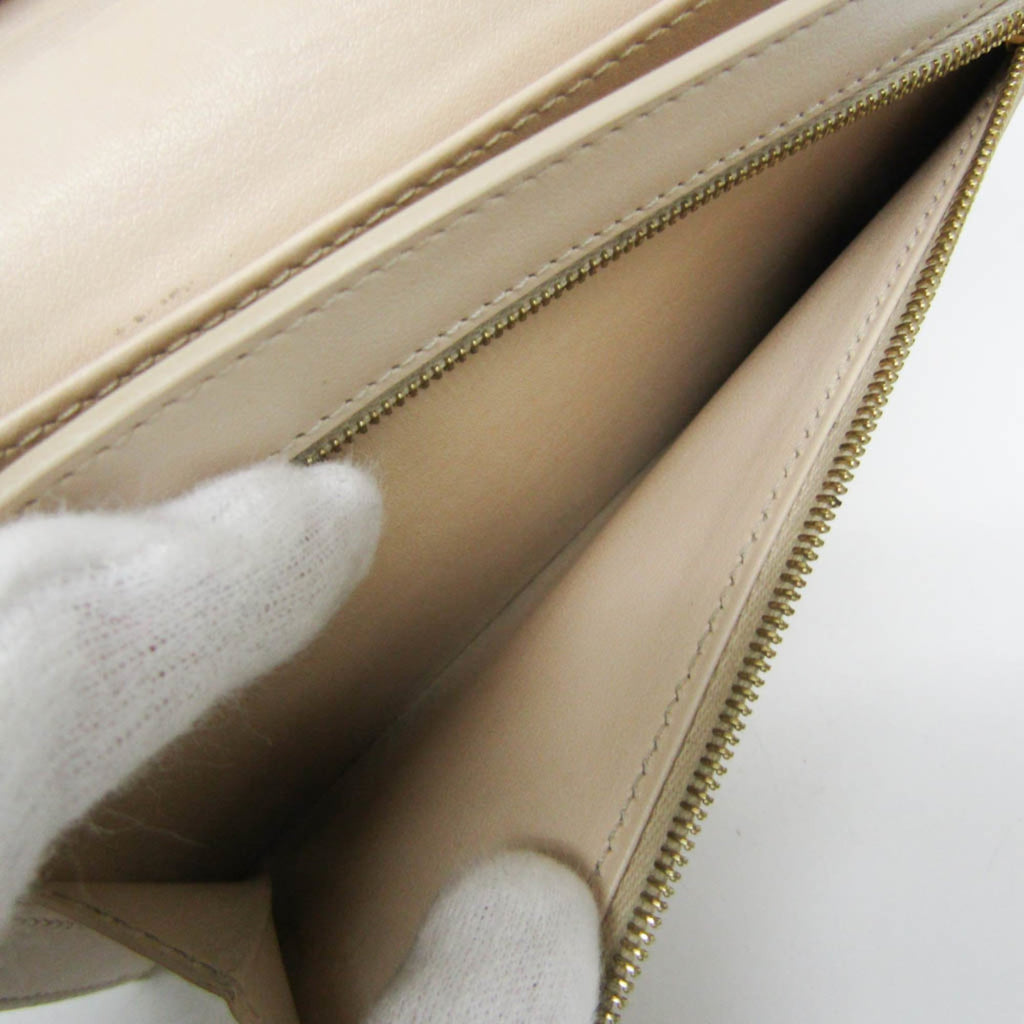 Celine Large Strap Wallet 10B633 Women's  Calfskin Long Wallet (bi-fold) Light Beige