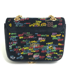 CELINE Small C Bag Chain Shoulder Bag Black x Multicolore — Like New