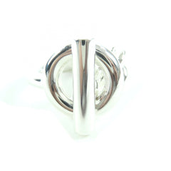 HERMES Croisette Ring, AG925, 2023 model, Silver, Size 49 (equivalent to Japanese size), Made in Italy, Weight: 15.7g — Like New