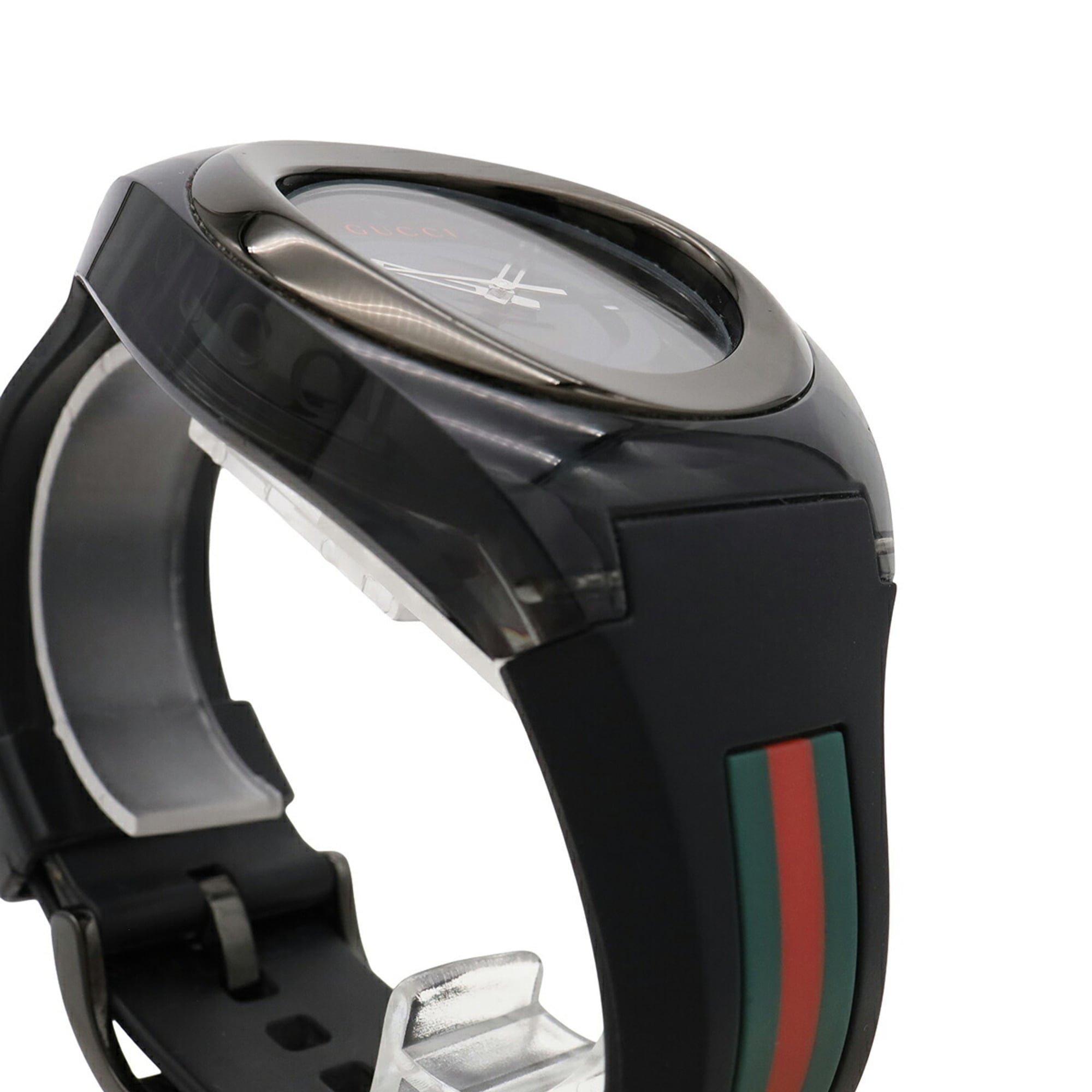 GUCCI Sync Interlocking G Sherry Grey Dial Stainless Steel Rubber Men's Quartz Watch 137.1 YA137107A — Good