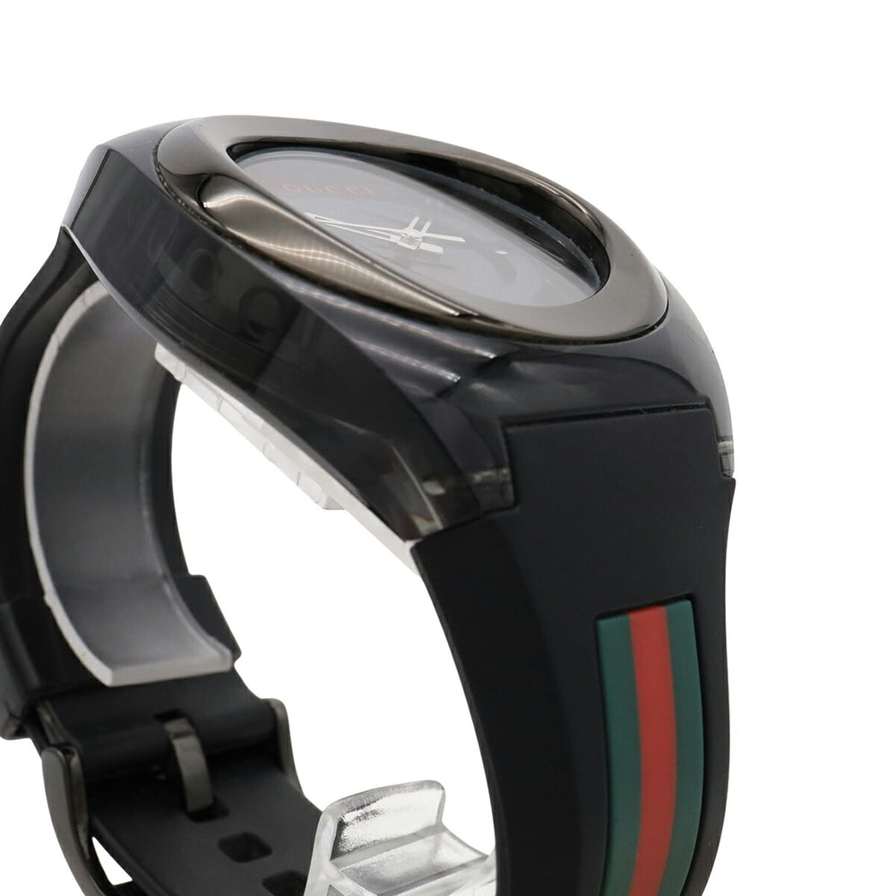 GUCCI Sync Interlocking G Sherry Grey Dial Stainless Steel Rubber Men's Quartz Watch 137.1 YA137107A — Good