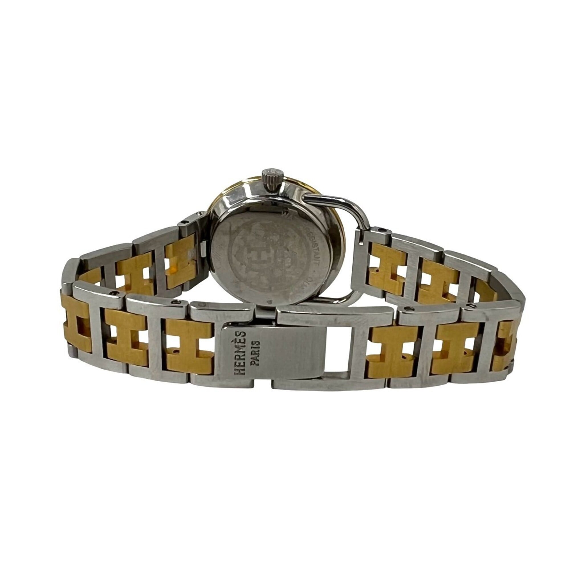 HERMES Arceau Stainless Steel GP Quartz Wristwatch, Silver/Gold, 21563 — Good