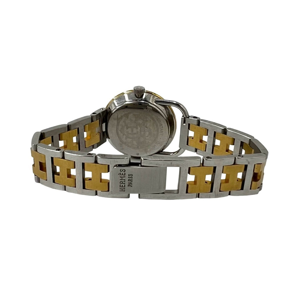 HERMES Arceau Stainless Steel GP Quartz Wristwatch, Silver/Gold, 21563 — Good