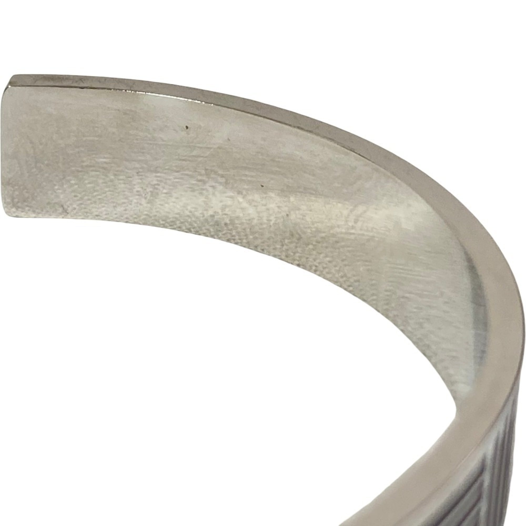 LOUIS VUITTON Louis Vuitton Jonc Damier Colors Cuff Bangle Bracelet M62492 Silver Color Men's — Like New