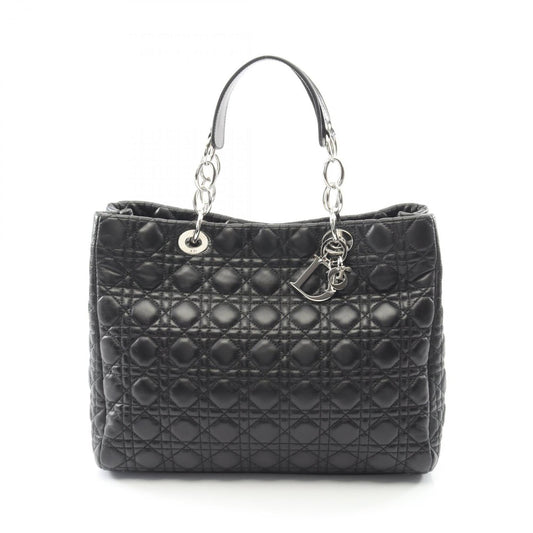 Christian Dior Dior Lady Cannage Tote Bag, Leather, Women's, Black