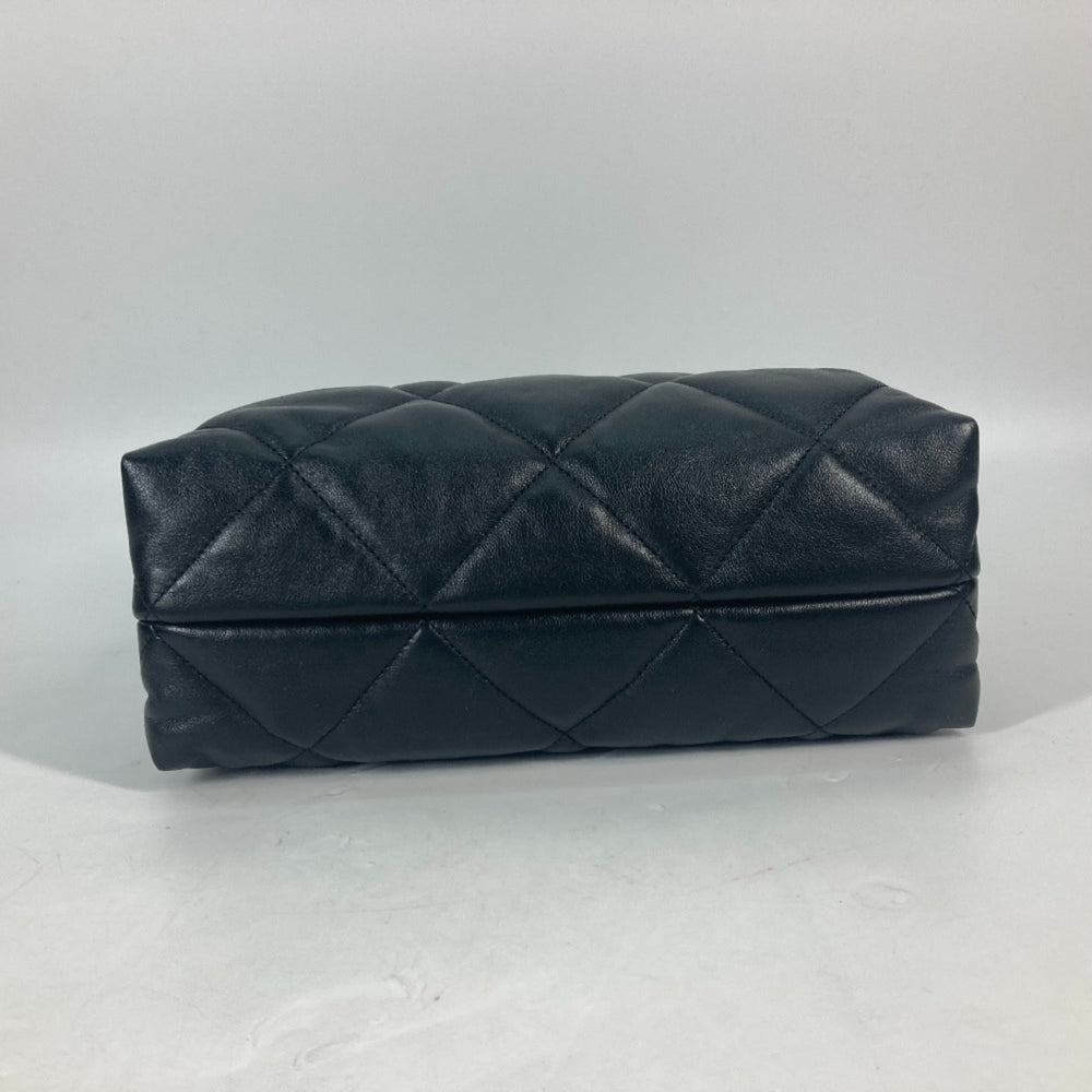 CHANEL AS3502 Chain Bag Quilted Matelasse Small Shopping CC Coco Mark Shoulder Lambskin Women's Black — Like New