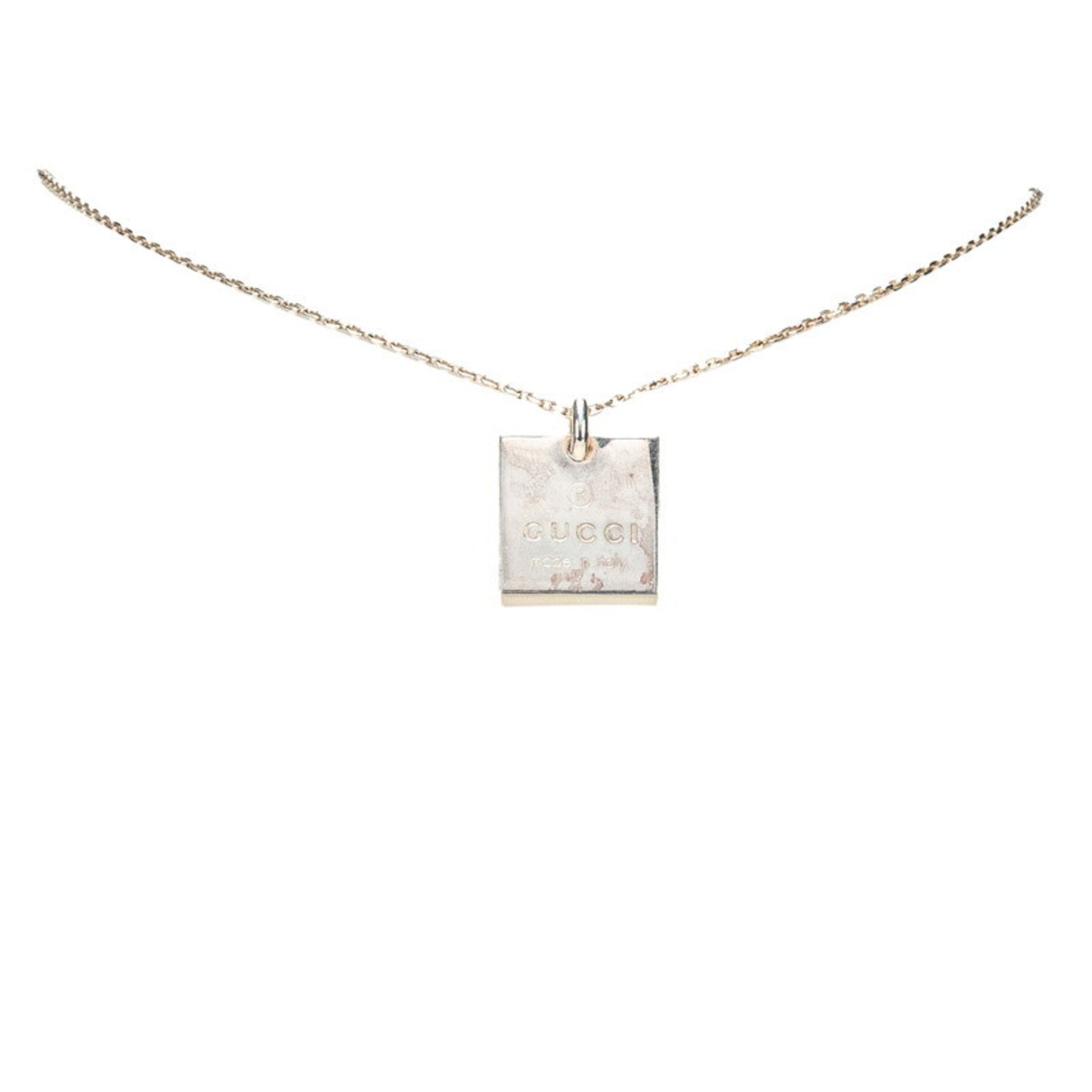 Gucci Square Plate Chain Pendant Necklace 223869 SV925 Silver Women's GUCCI