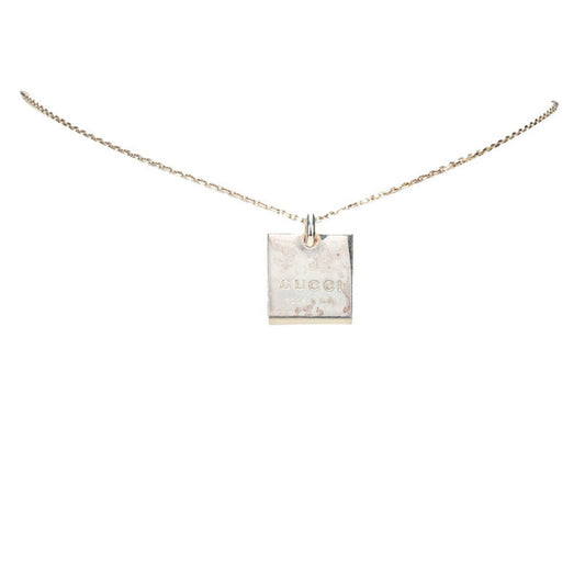 Gucci Square Plate Chain Pendant Necklace 223869 SV925 Silver Women's GUCCI