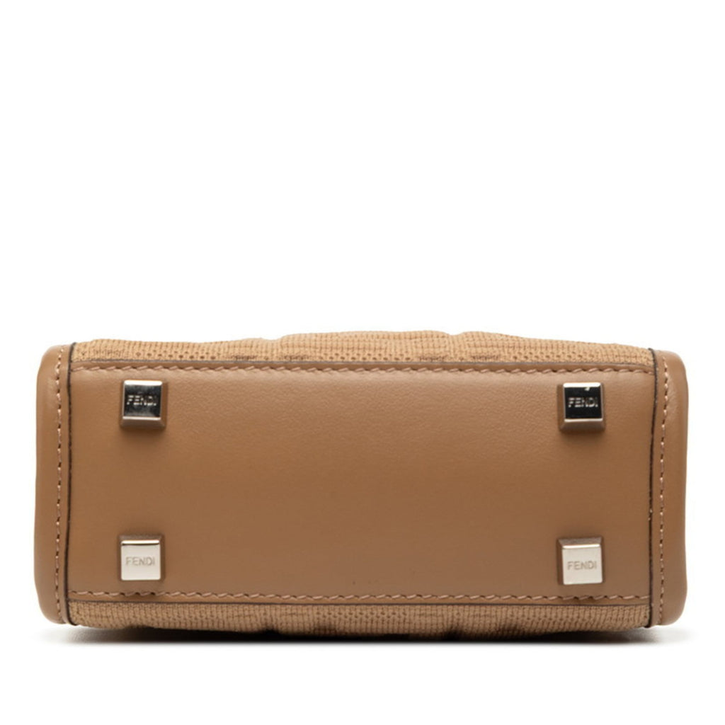 Fendi Sunshine Shopper Mini Handbag/Shoulder Bag 2WAY 8BS051 Brown Canvas Leather Plastic Women's FENDI