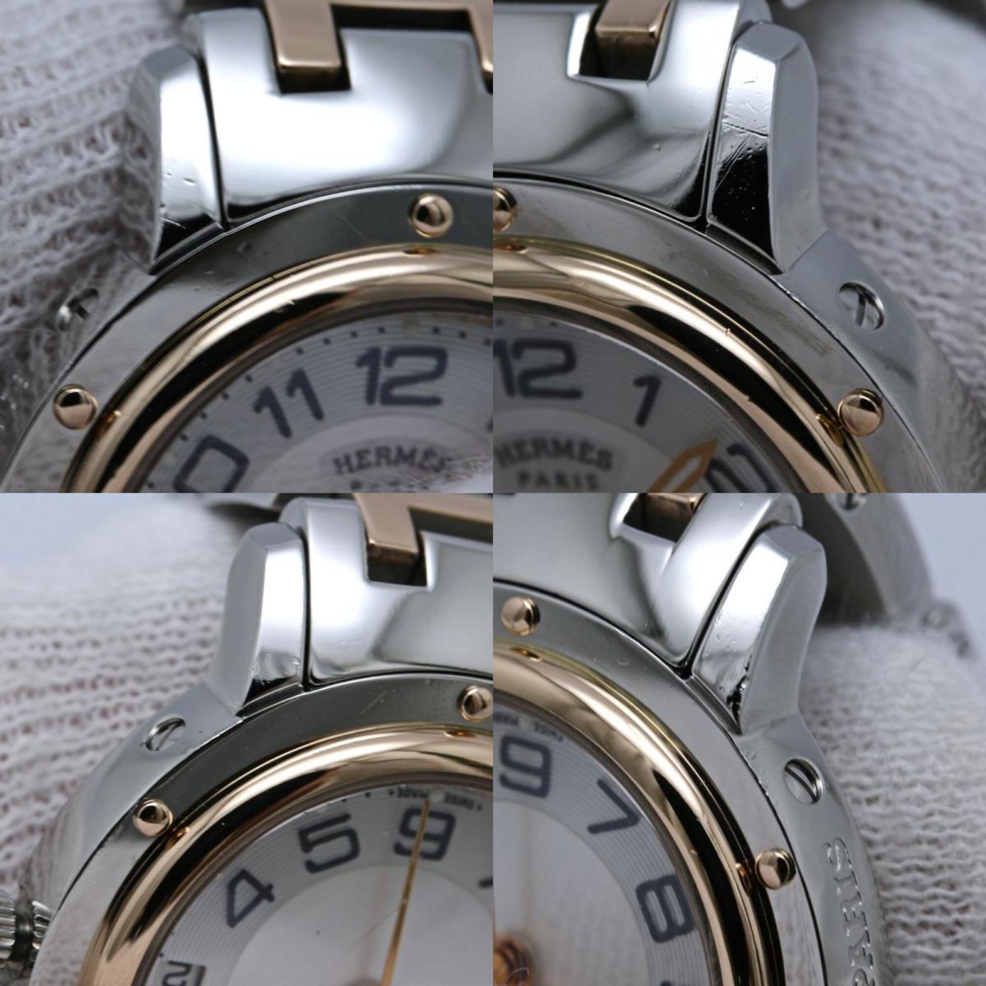 HERMES Clipper Classic Nacre CP1.221.212 4970 Women's Watch SSxPGP (Plated) 40520 — Good