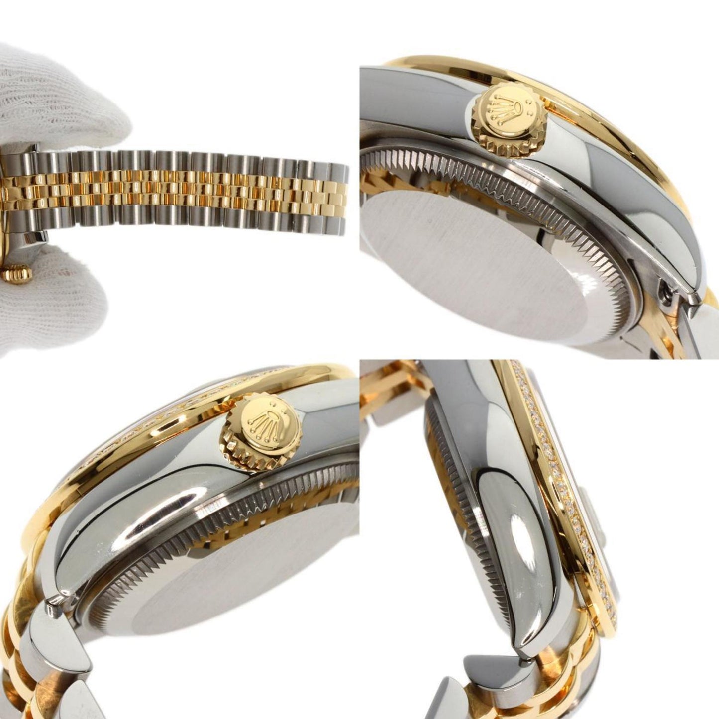 Rolex 179383G Datejust 10P Bezel Diamond Meteorite Watch K18 Yellow Gold SSxK18YG Ladies