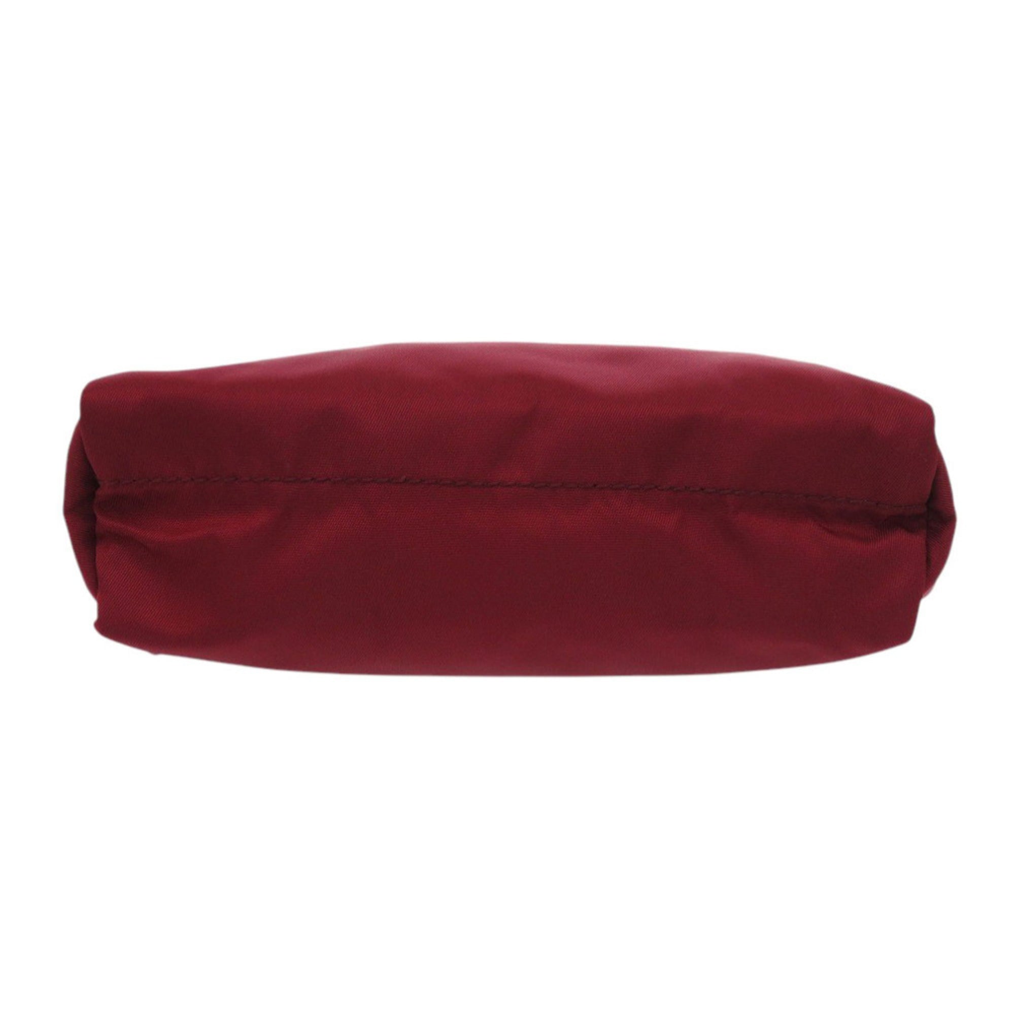 Prada 1N0021 Triangle Logo Nylon Red Cosmetic Pouch Handbag 0513PRADA — Like New