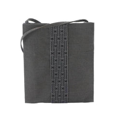 Hermes Herline Pochette Shoulder Handbag, Canvas, Gray — Like New