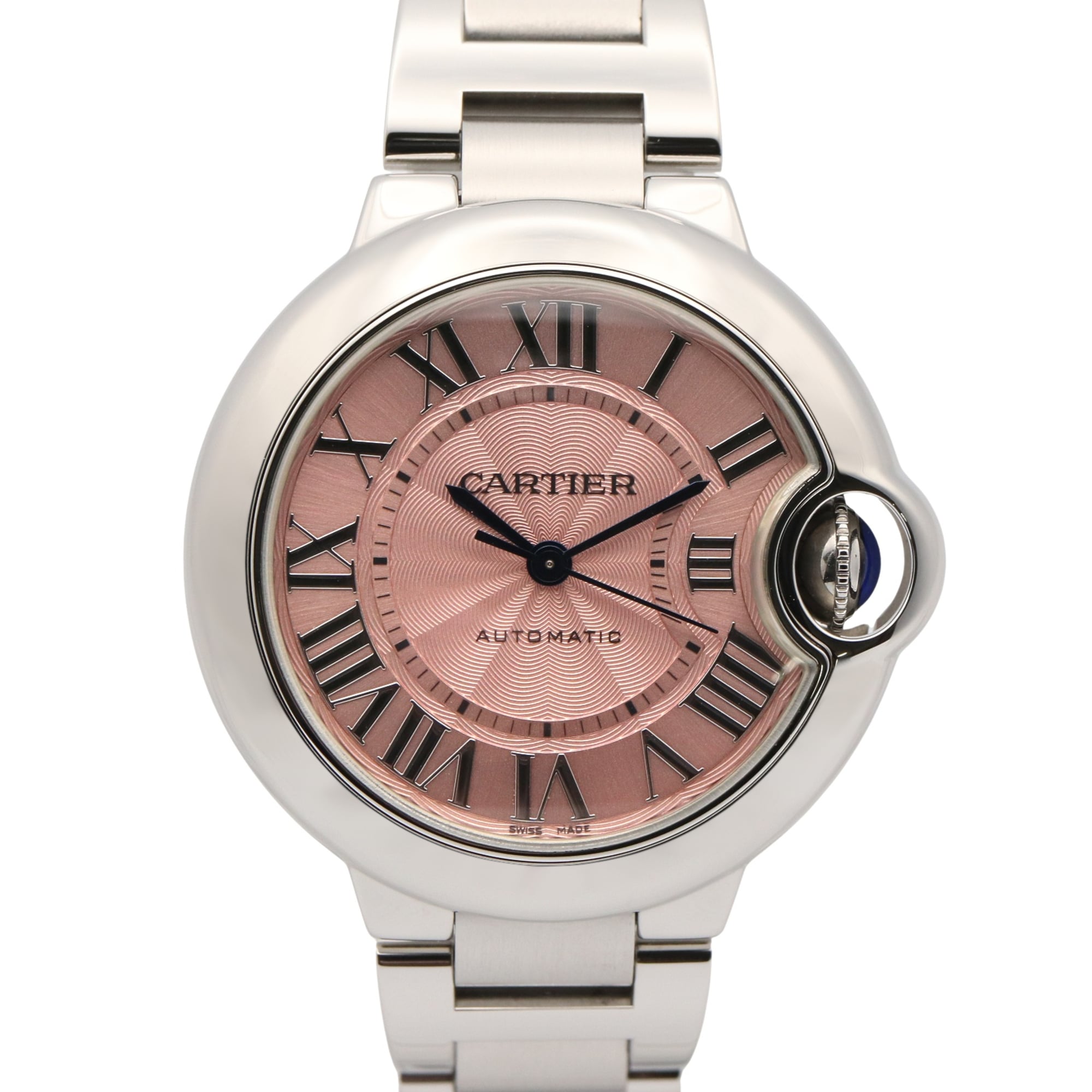 Cartier Ballon Bleu 33mm Watch, Stainless Steel, Ladies, Pink Tone, W6920100 — Very Good