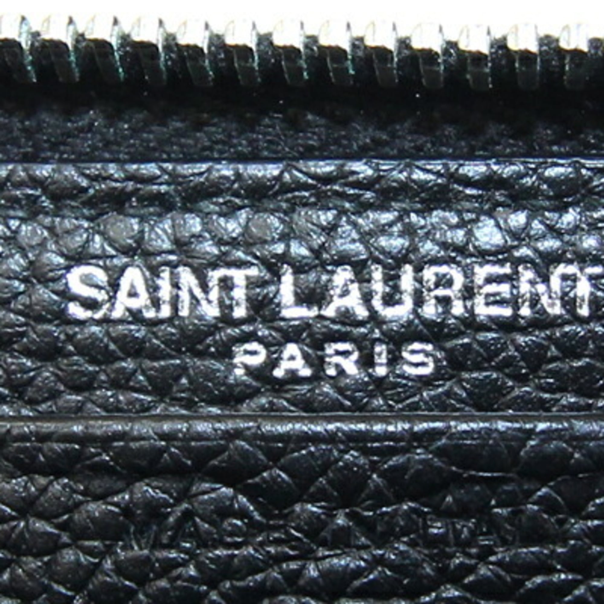 Saint Laurent Round Long Wallet 687054 Black Leather Zip Men's Women's SAINT LAURENT