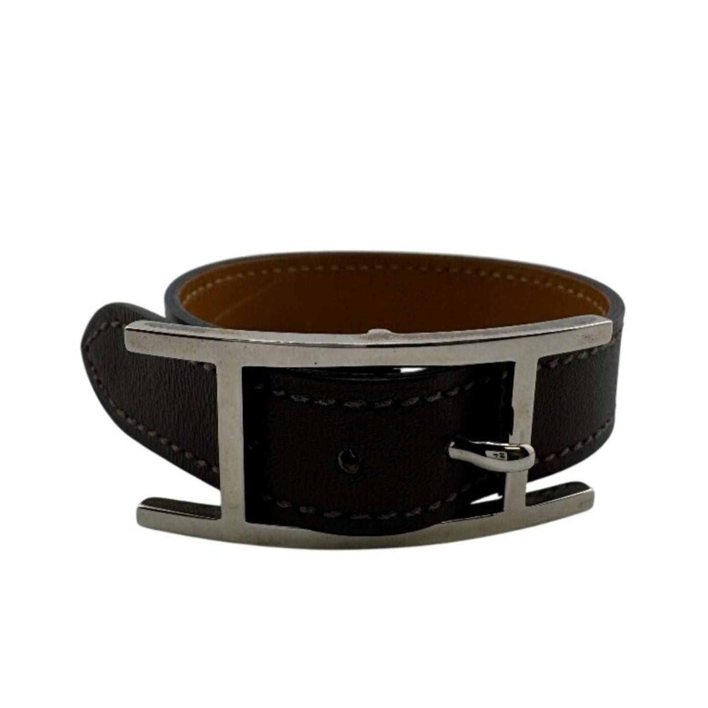 HERMES Double Tour B'api Bracelet/Ankle Bangle Brown Unisex