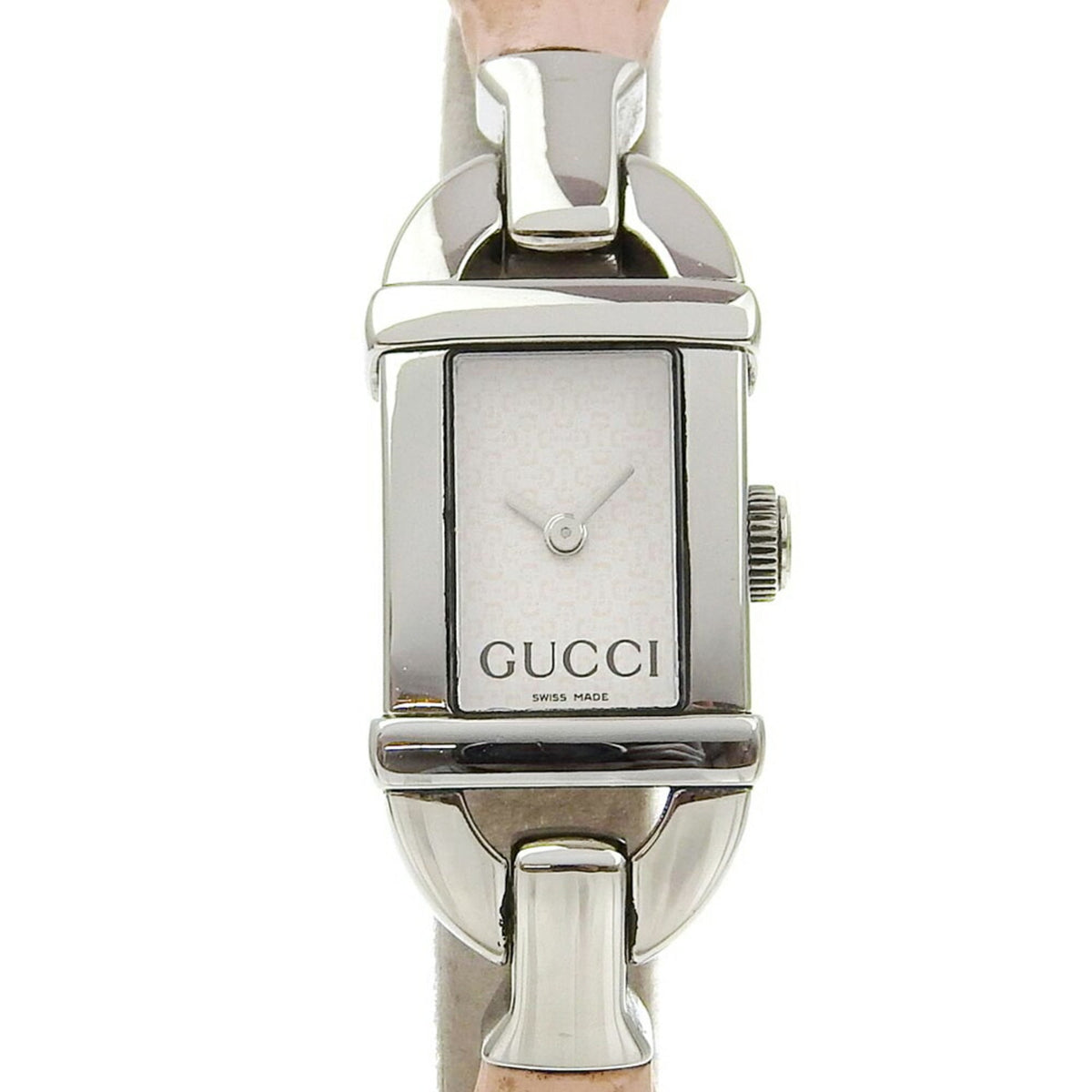 Gucci Bamboo Watch 6800L Stainless Steel x Rubber Pink Quartz Analog Display White Dial Women's — Good