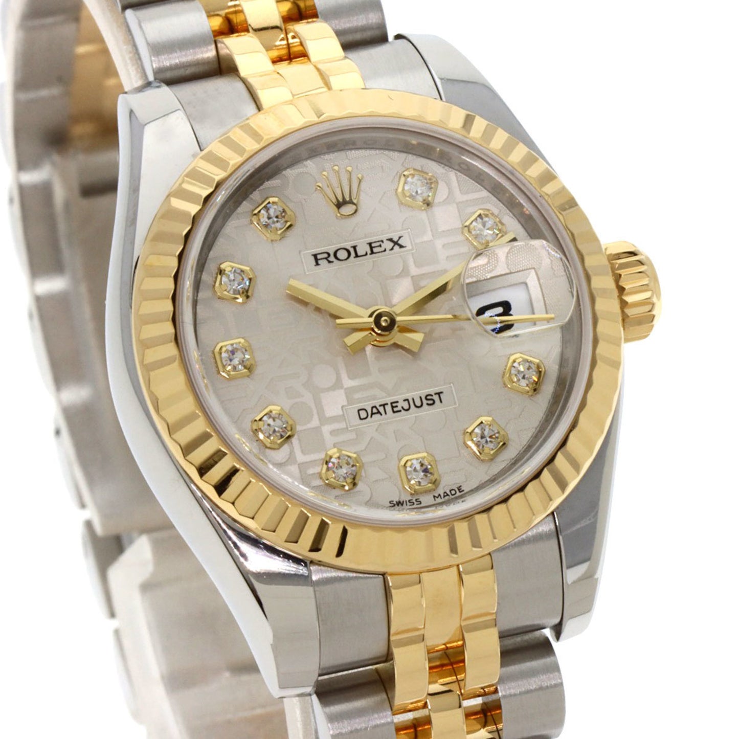 Rolex 179173G Datejust 10P Diamond Watch Stainless Steel SSxK18YG Ladies ROLEX