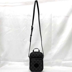 Gucci Shoulder Bag f-21810 Black Interlocking 672952 92TCN 1000U PVC Leather 0416 GUCCI Pochette Crossbody GG Supreme Unisex Women Men — Like New
