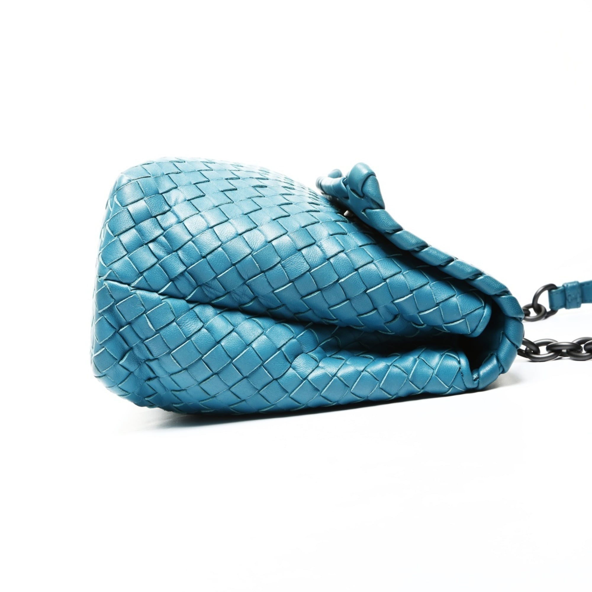 Bottega Veneta Intrecciato Olympia Shoulder Bag in Blue