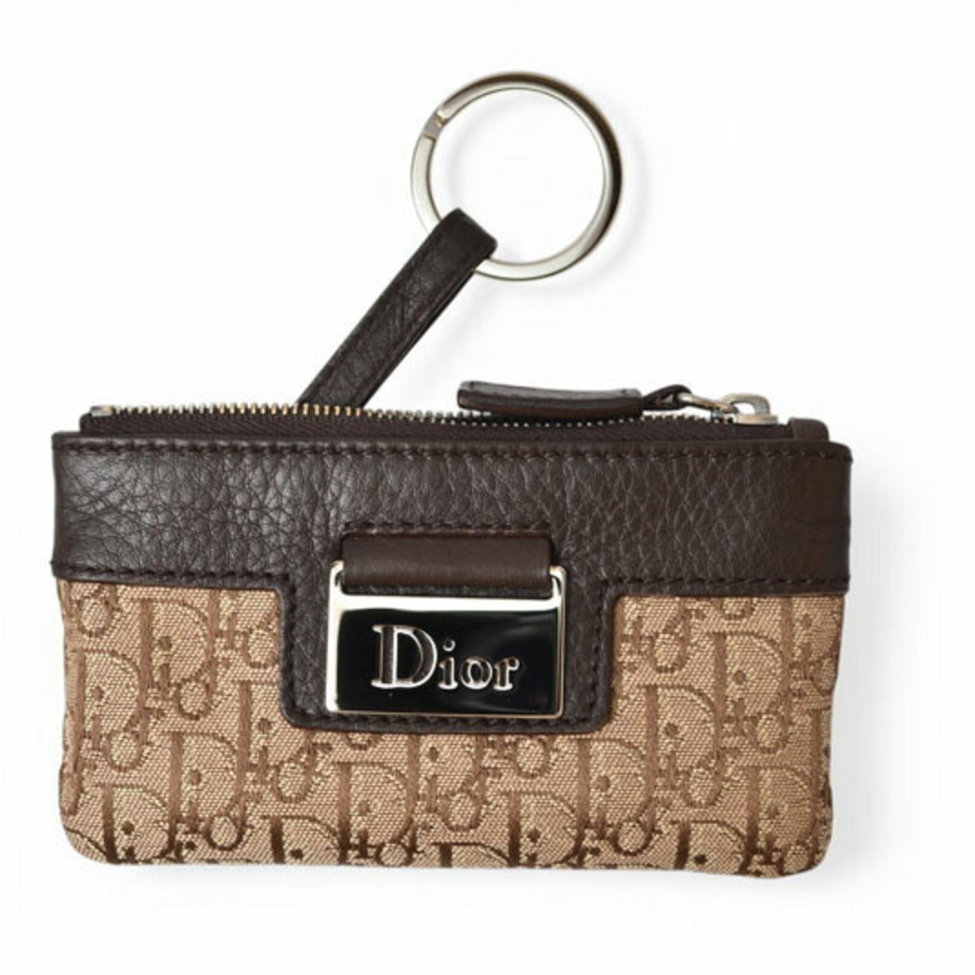 Christian Dior Key Pouch Coin Case - Street Chic Beige Brown — New - Store Return