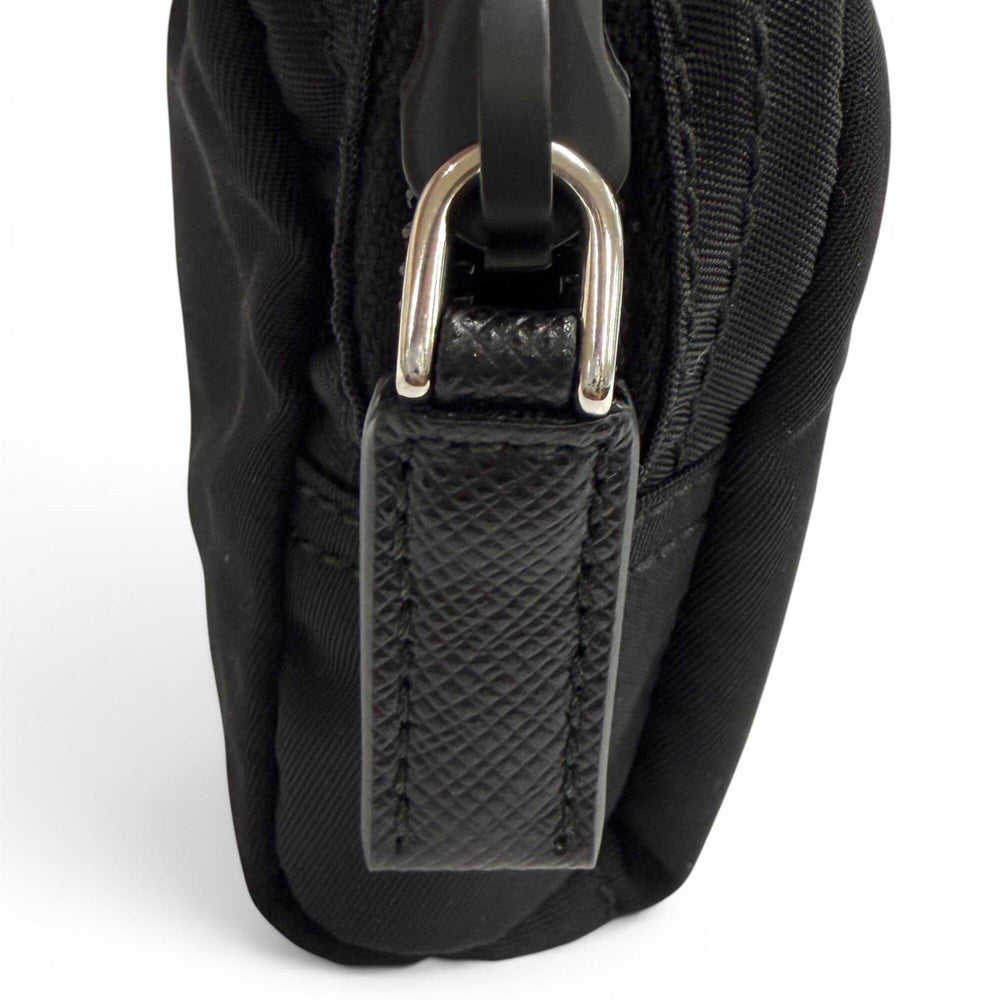 PRADA 1ND339 Micro Re-Nylon Pouch with FRID Tag, Triangle Logo, Cosmetic Pouch, Black, Made in Italy, Women's, Dust Bag — Like New