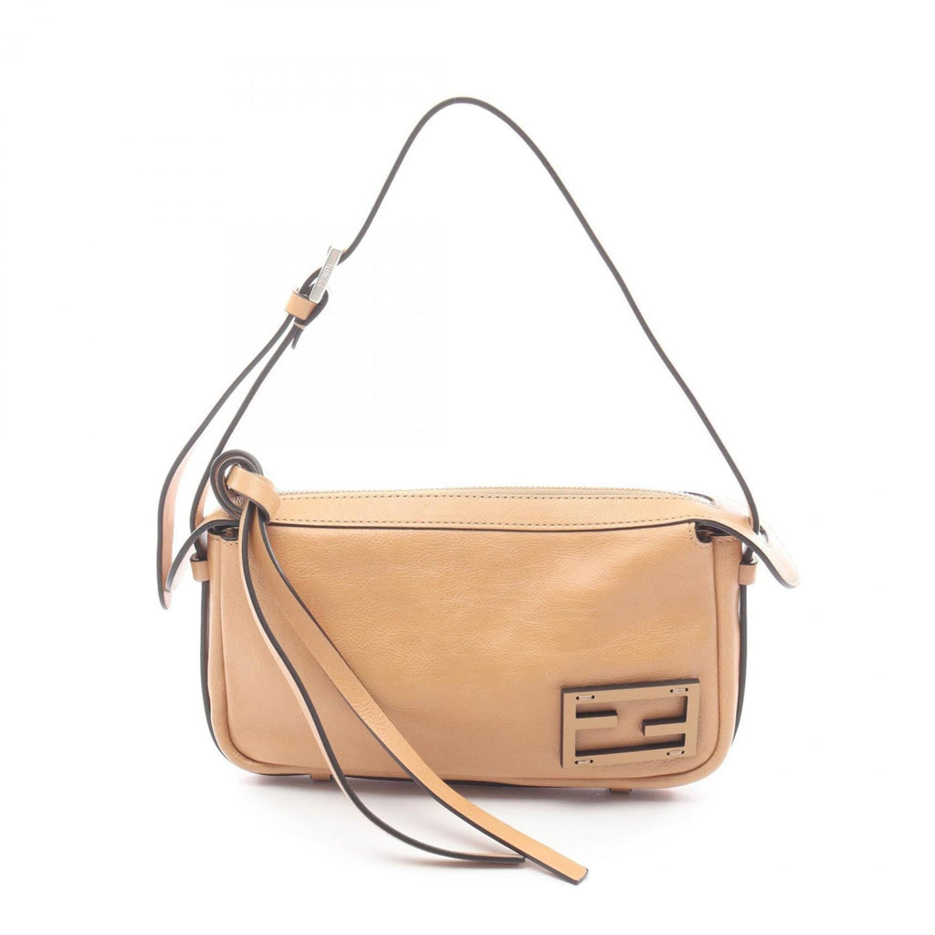 FENDI Simply FENDY Mini Shoulder Bag, Leather, Women's, Beige, 8BS097