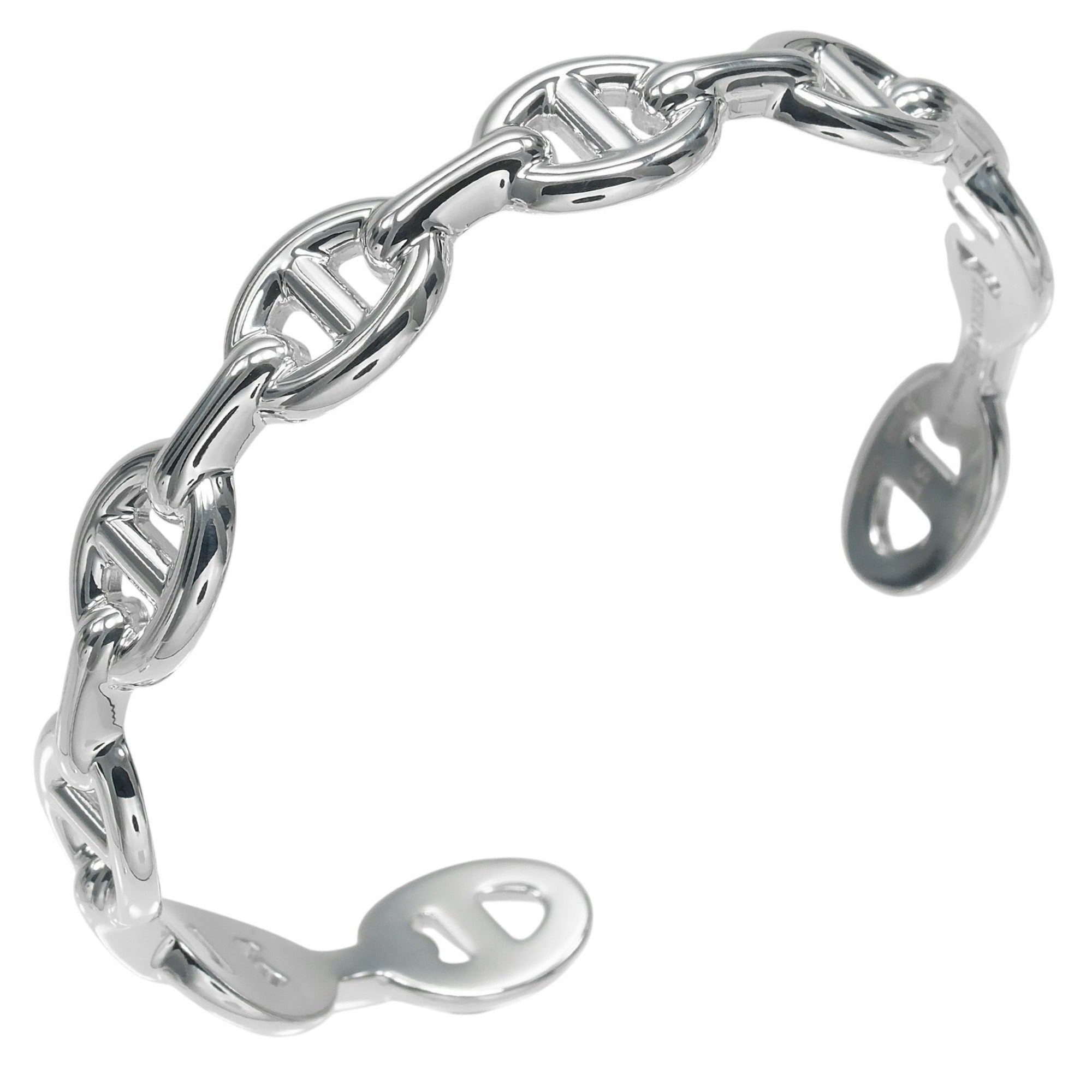 Hermes Chaine d'Ancre Anchene ST Bracelet, Sterling Silver 925, Made in Italy, 21AB299510, Approx. 18.1g, Unisex — Like New