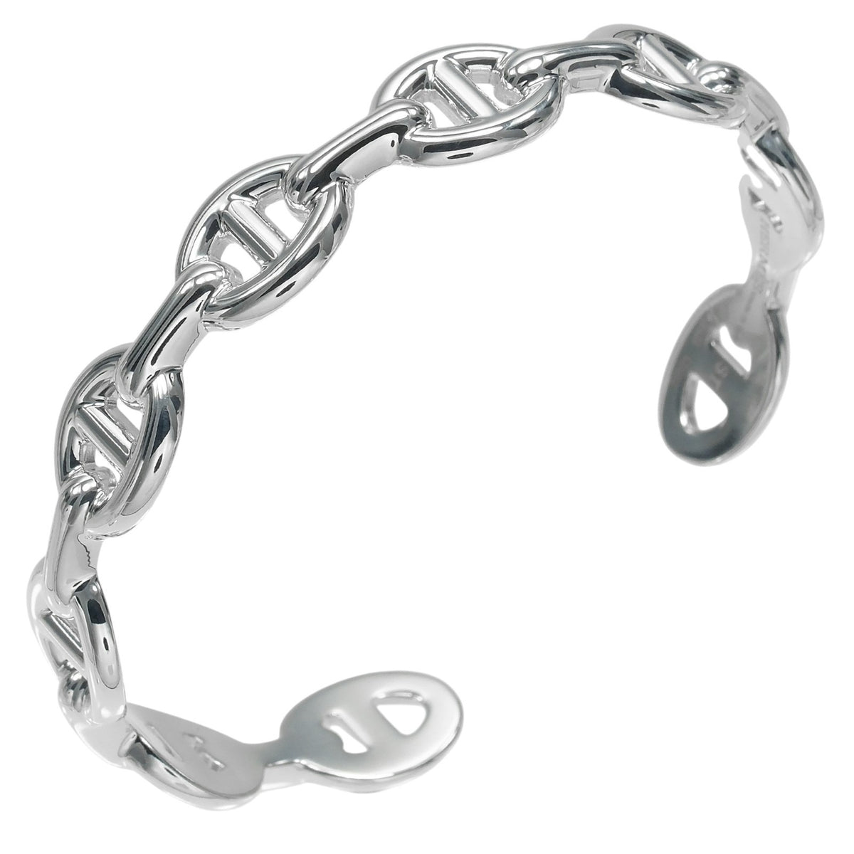 Hermes Chaine d'Ancre Anchene ST Bracelet, Sterling Silver 925, Made in Italy, 21AB299510, Approx. 18.1g, Unisex — Like New