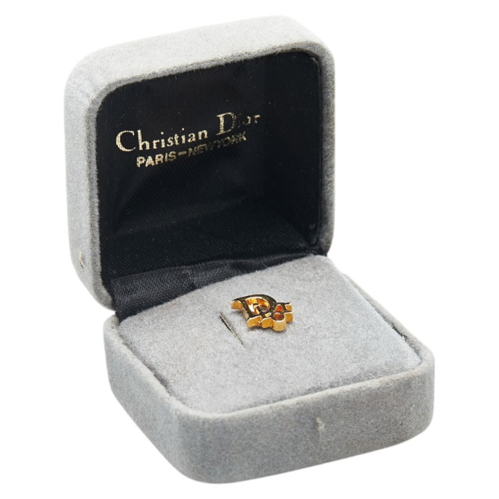 Christian Dior Dior logo tie clip, gold-plated tack, women's