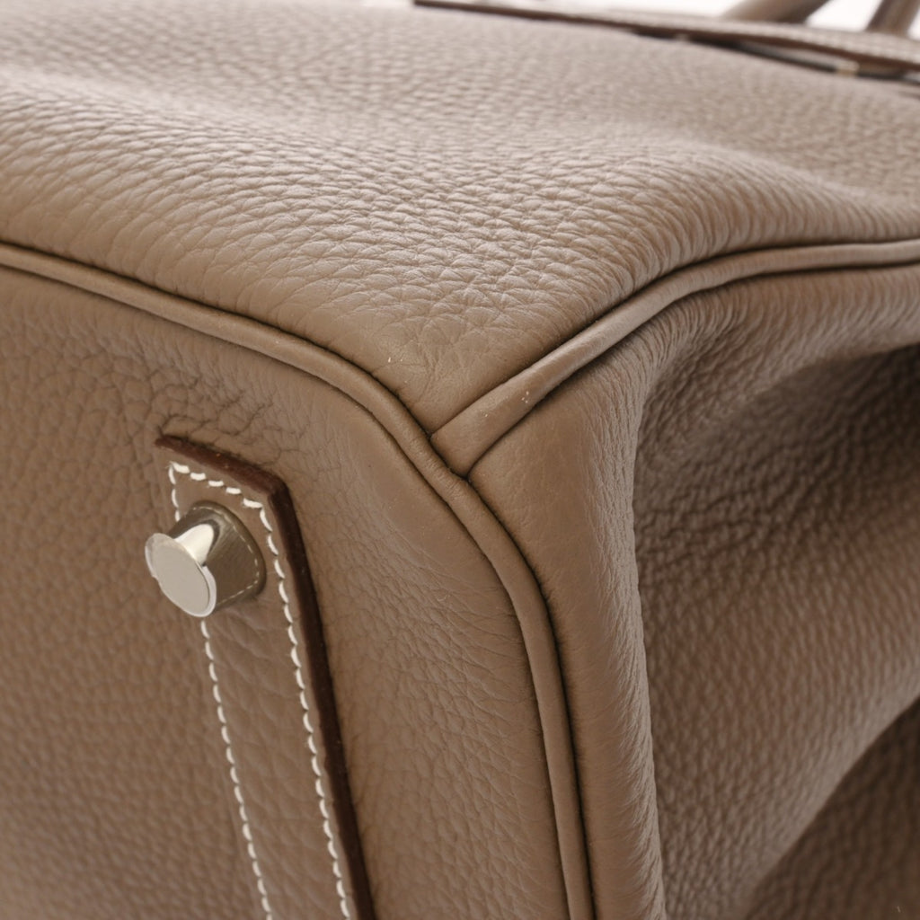 HERMES Birkin 35 Etoupe □Q Stamp (circa 2013) Unisex Togo Handbag