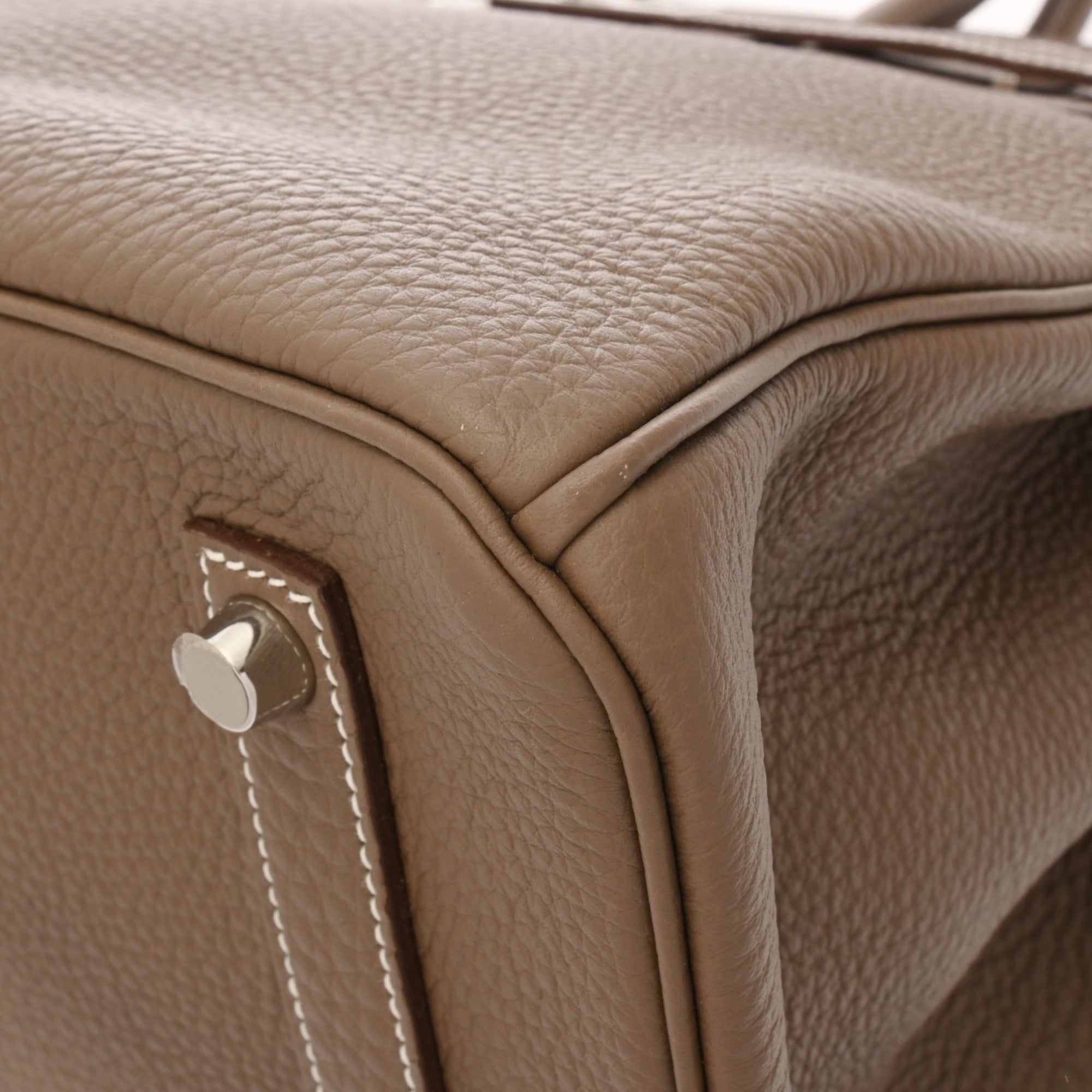 HERMES Birkin 35 Etoupe □Q Stamp (circa 2013) Unisex Togo Handbag