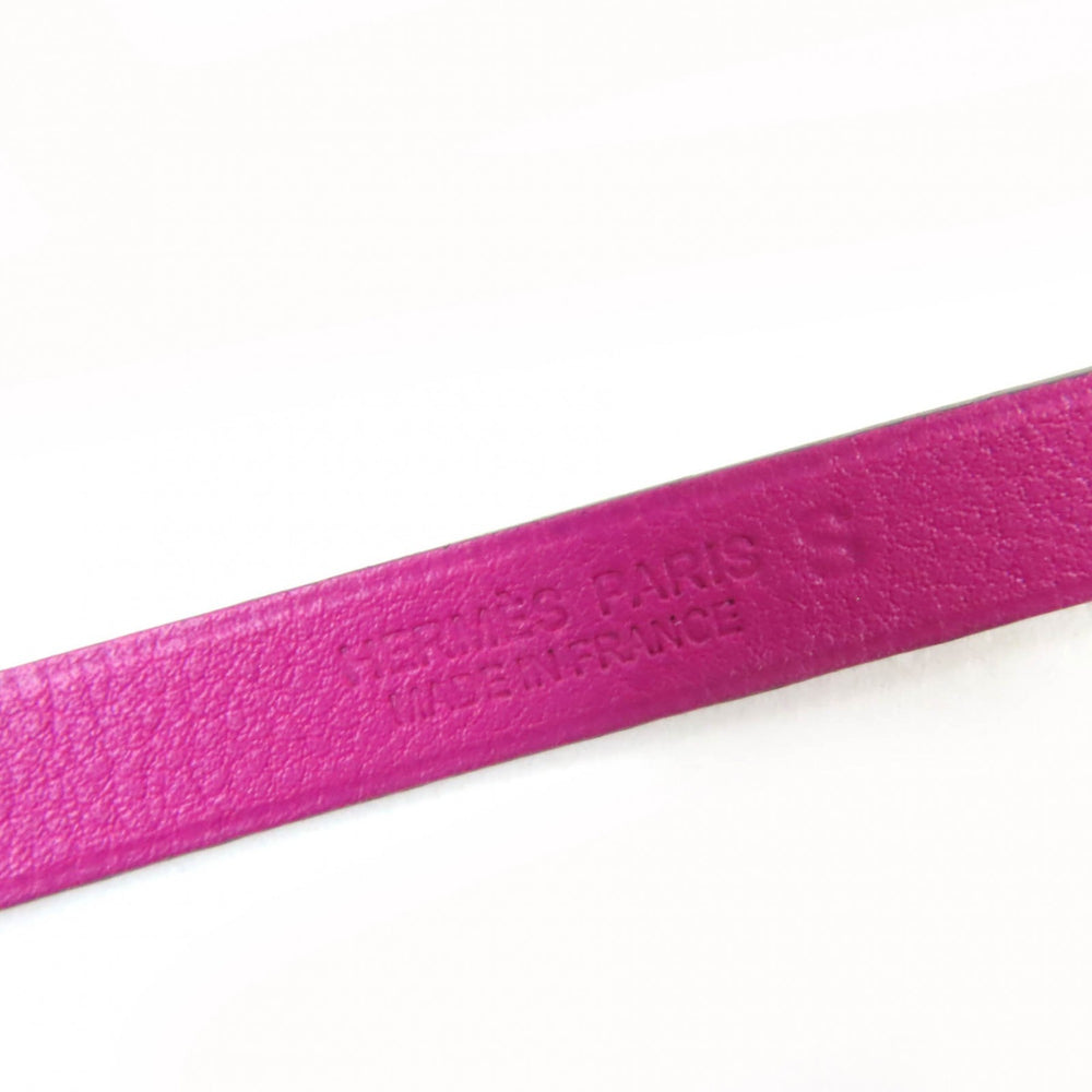 HERMES Medor Infinie Double Tour Bracelet, Leather with Silver Hardware, Purple, T3, A Stamp, Made in France, Women's — Like New