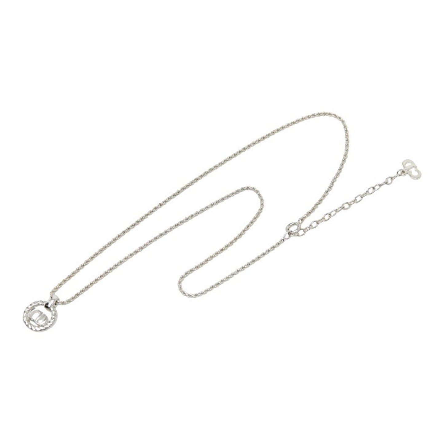Christian Dior Dior CD logo necklace in silver metal for women.